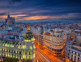 Lais Puzzle - Madrid. Stadtbild von Madrid, Spanien bei Sonnenuntergang - 1.000 Teile