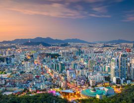 Lais Puzzle - Seoul. Stadtbild von Seouls Stadtzentrum bei Sonnenuntergang - 1.000 Teile