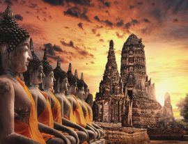 Lais Puzzle - Die Ruine eines alten buddhistischen Tempels und einer religiösen Pagode in der Provinz Ayutthaya, Thailand - 1.000 Teile