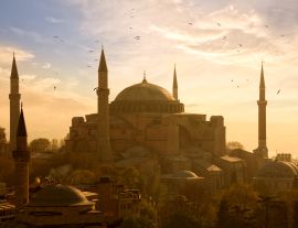 Lais Puzzle - Blick auf die Haghia Sophia oder Aya Sofya bei Sonnenuntergang in Istanbul, Türkei - 1.000 Teile