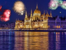 Lais Puzzle - Parlament in Budapest mit Feuerwerk, Neujahrsfeier, Ungarn - 1.000 Teile