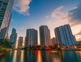 Lais Puzzle - Miami Florida Brickell Key Skyline bei Sonnenaufgang - 1.000 Teile