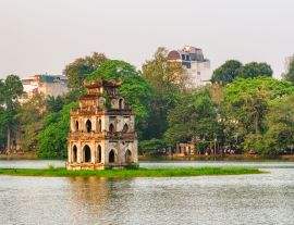 Lais Puzzle - Blick auf den Schildkrötenturm bei Sonnenuntergang, Hanoi, Vietnam - 1.000 Teile