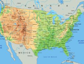 Lais Puzzle - Hochdetaillierte physische Karte der Vereinigten Staaten von Amerika mit Beschriftung - 1.000 Teile