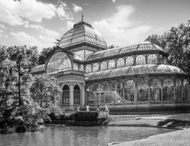 Lais Puzzle - Kristallpalast im Retiro-Park, Madrid, Spanien in schwarz weiß - 1.000 Teile