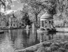 Lais Puzzle - Chinescos Teich, Prinz Garten, Aranjuez in Madrid in schwarz weiß - 1.000 Teile