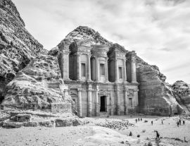 Lais Puzzle - Petra, Jordanien in schwarz weiß - 1.000 Teile