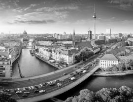 Lais Puzzle - Panoramablick auf das Berliner Stadtzentrum in schwarz weiß - 1.000 Teile
