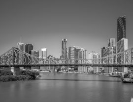 Lais Puzzle - Brisbane mit Story Bridge in Australien bei Nacht in schwarz weiß - 1.000 Teile