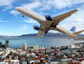 Lais Puzzle - Flugzeug über der Stadt Reykjavik. Insel - 1.000 Teile