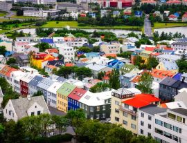Lais Puzzle - Reykjavik Stadt Vogelperspektive mit bunten Häusern, Island - 1.000 Teile