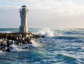 Lais Puzzle - Leuchtturm im Hafen von Akranes, Island - 1.000 Teile