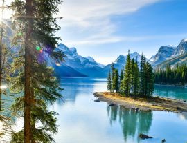 Lais Puzzle - Panoramablick Beautiful Spirit Island im Maligne Lake, Jasper National Park, Alberta, Kanada - 1.000 Teile