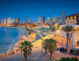 Lais Puzzle - Skyline von Tel Aviv. Stadtbild von Tel Aviv, Israel bei Sonnenuntergang - 1.000 Teile