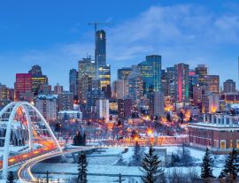 Lais Puzzle - Edmonton Downtown Skyline kurz nach Sonnenuntergang im Winter - 1.000 Teile