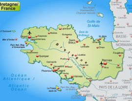 Lais Puzzle - Karte der Bretagne, Frankreich - 1.000 Teile