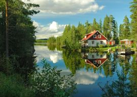 Lais Puzzle - Haus Wasser Reflexion Schweden - 1.000 Teile